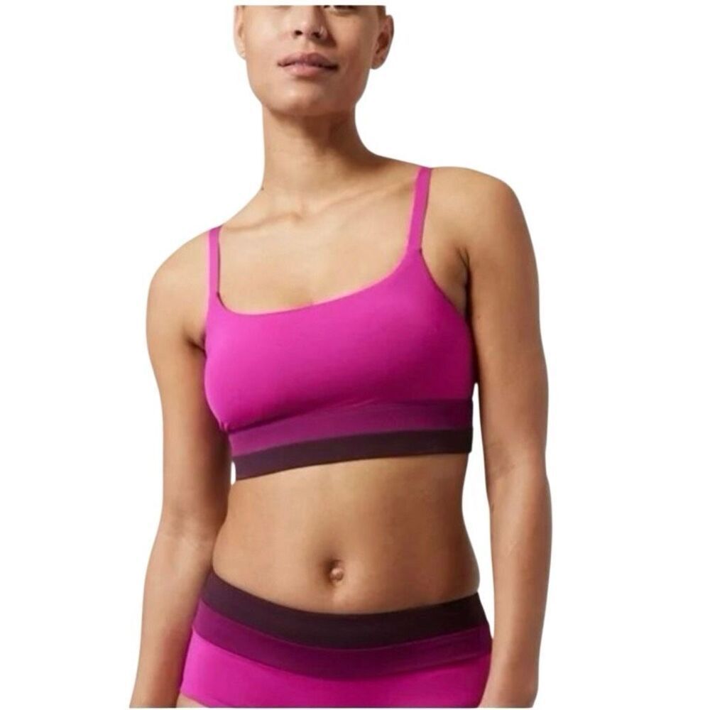 Athleta Coastline Bikini‎ Top Electric Fuchsia Size Medium NWOT